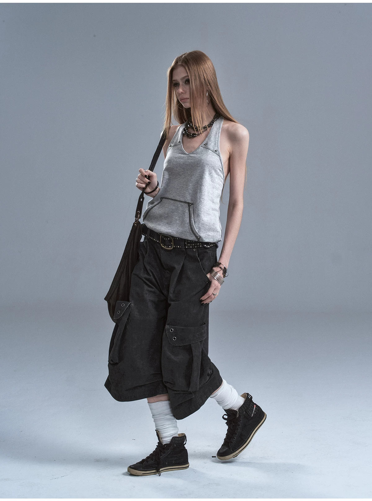 WearAndtear Neck Halter Contrasting Vest