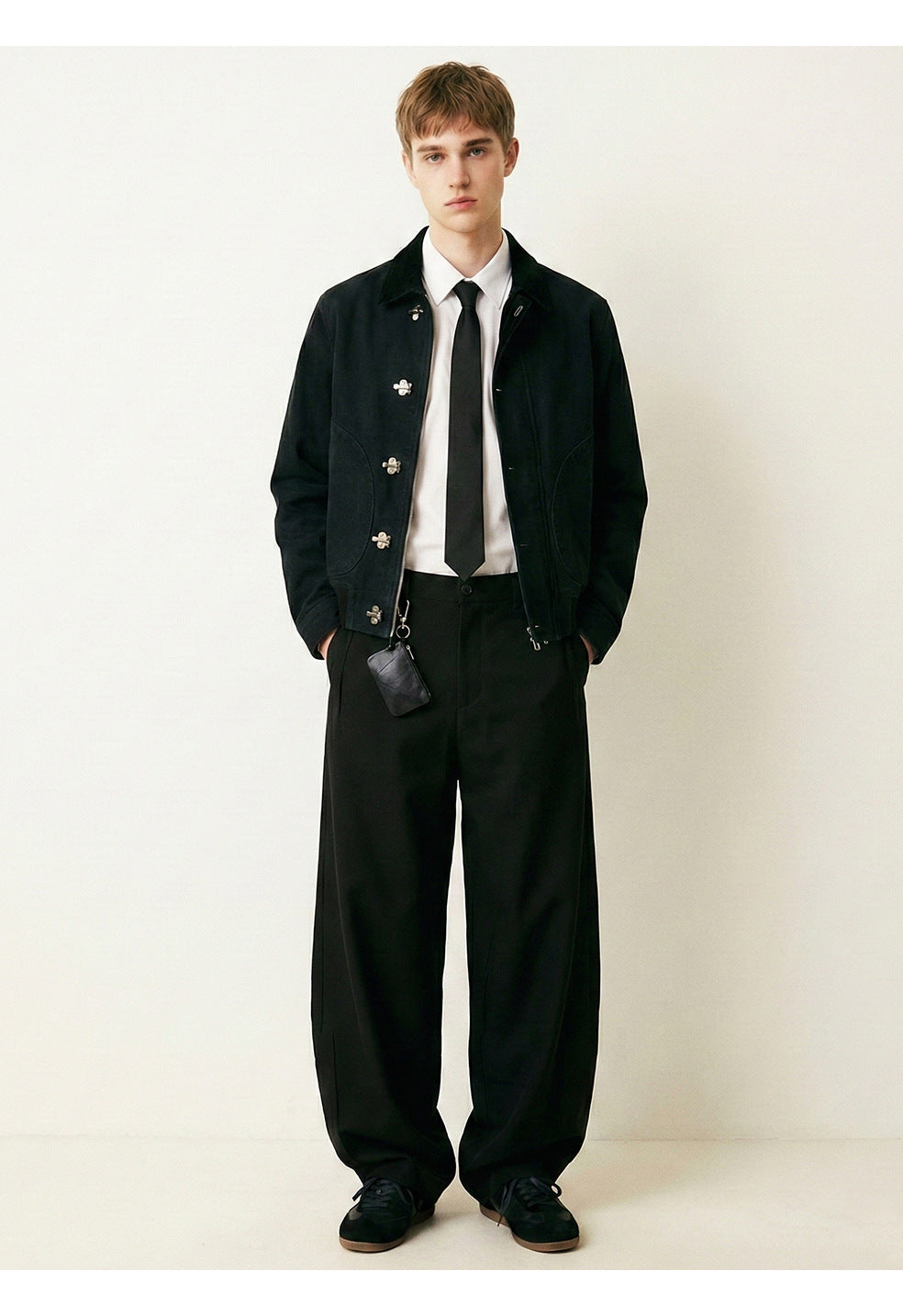 MADEEXTREME Retro Casual Color Matching Lapel Jacket