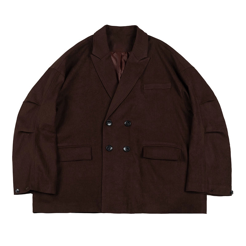NOEARS Vintage Double-breasted Loose Casual Blazer