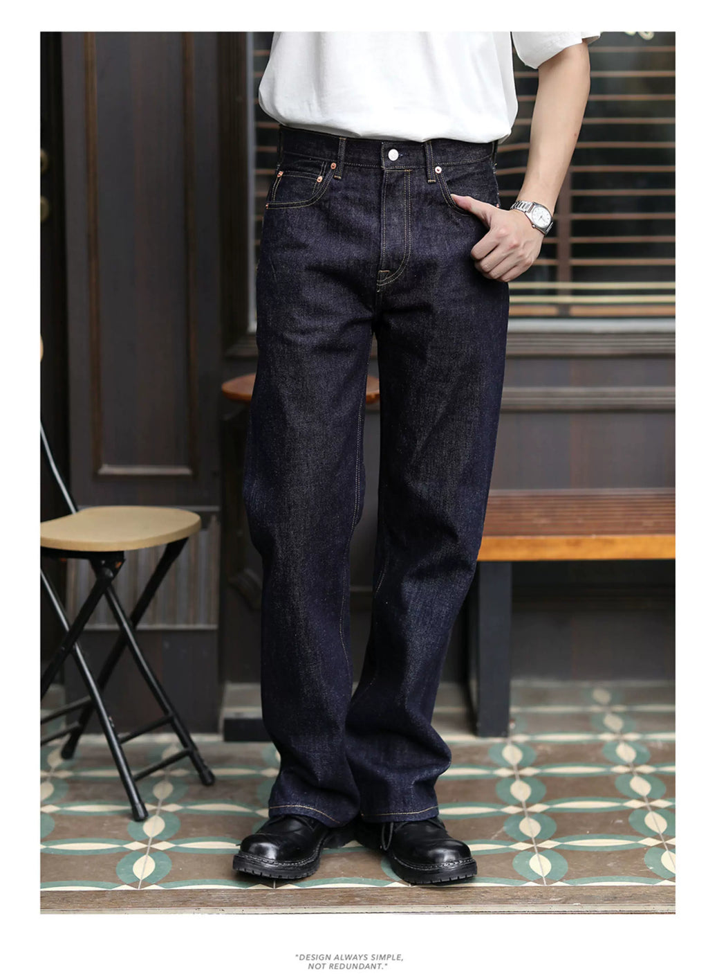 Mbbcar Retro High Waist Straight Jeans