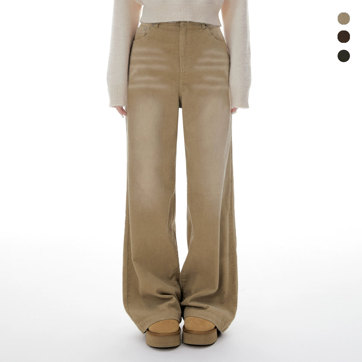 Imone Vintage Heavy Corduroy Loose Straight Casual Pants