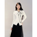 Wildberry Contrast Skinny Bow Sweater
