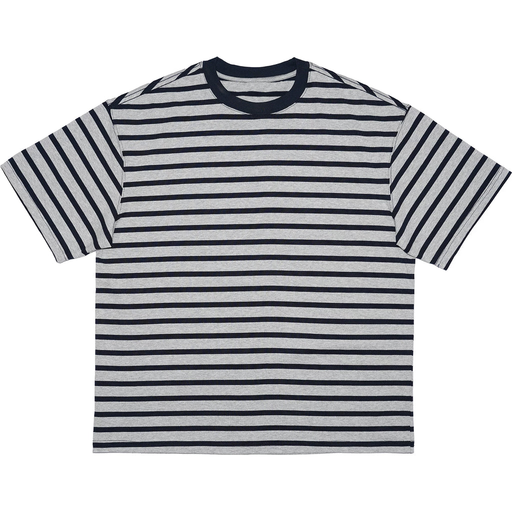 O3PARK Loose Versatile Crew Neck Striped Tee