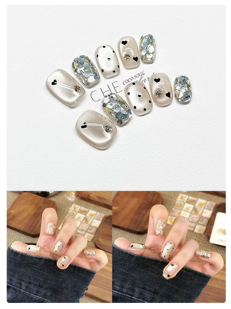 CoCo Short Gentle Temperament Advanced Sense Handmade Manicure Wear Nail