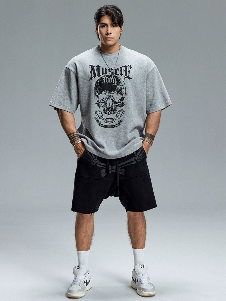 MuscleDog Waffle Casual Loose Fitness Tee