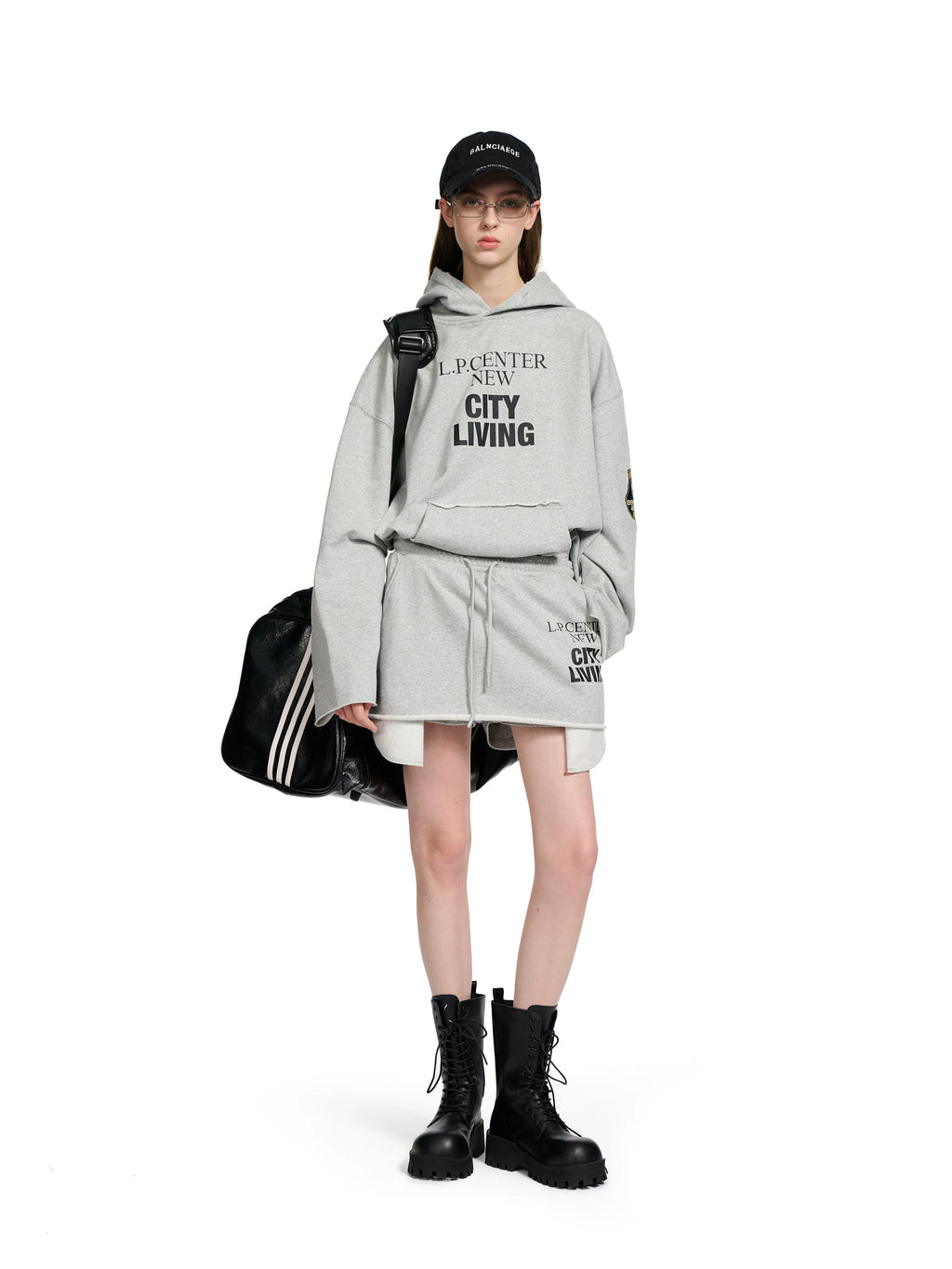 Loopsoon Letter Badge Print Design Series Sweater/sweatpants/culottes