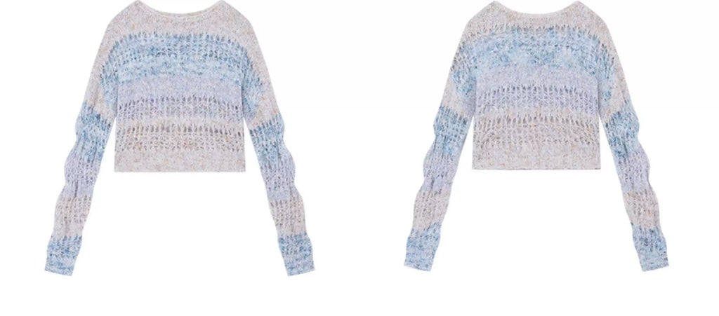 Ablueberry Hollow Short Loose Lazy Casual Sweater