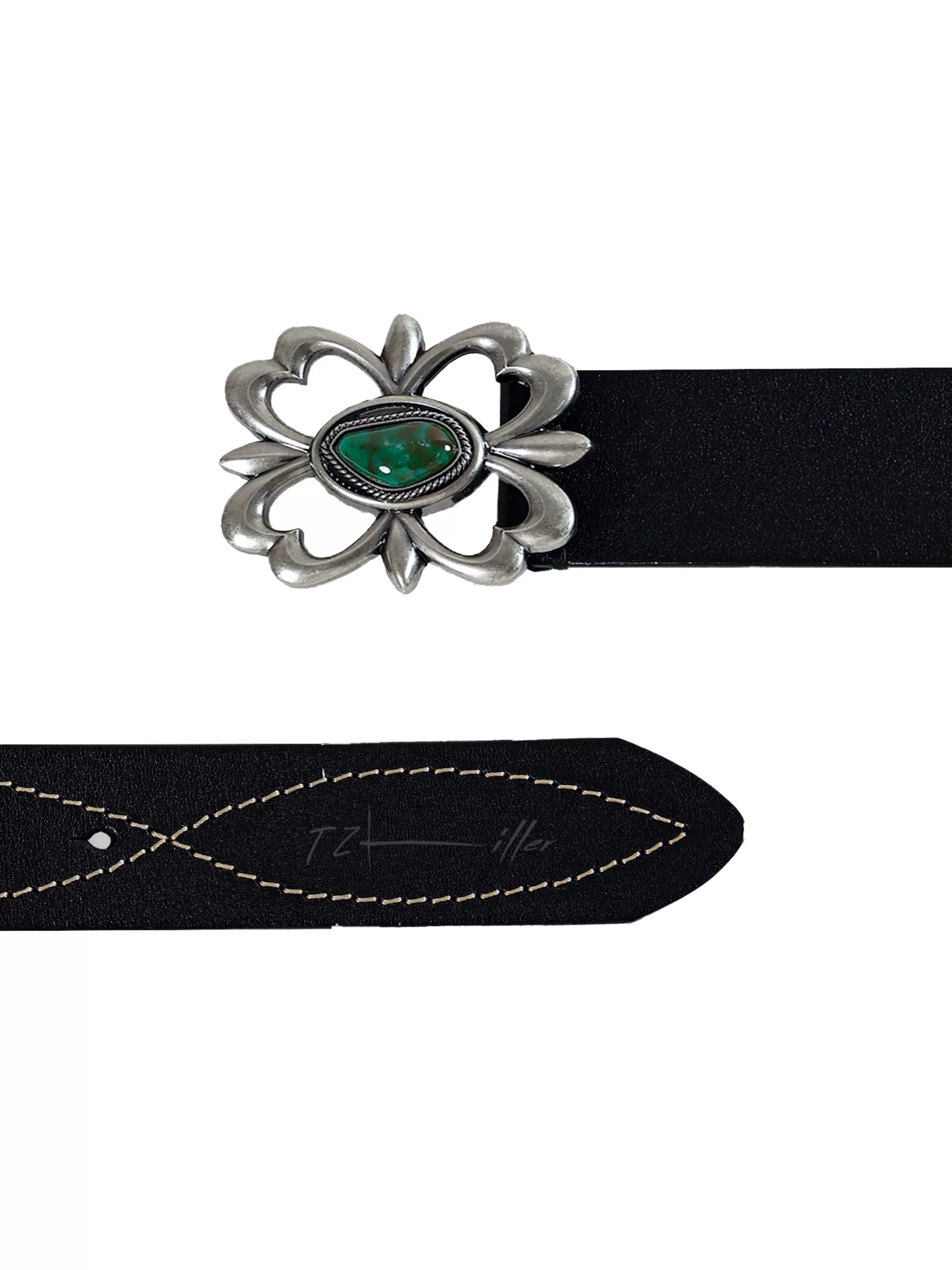 TZ killer Genuine Leather Belt with Visible Stitching