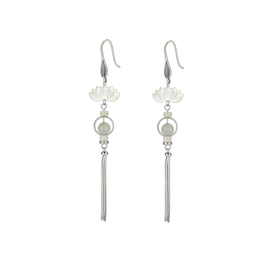 NO SOLUTION Lotus Leaf Fringed Earrings