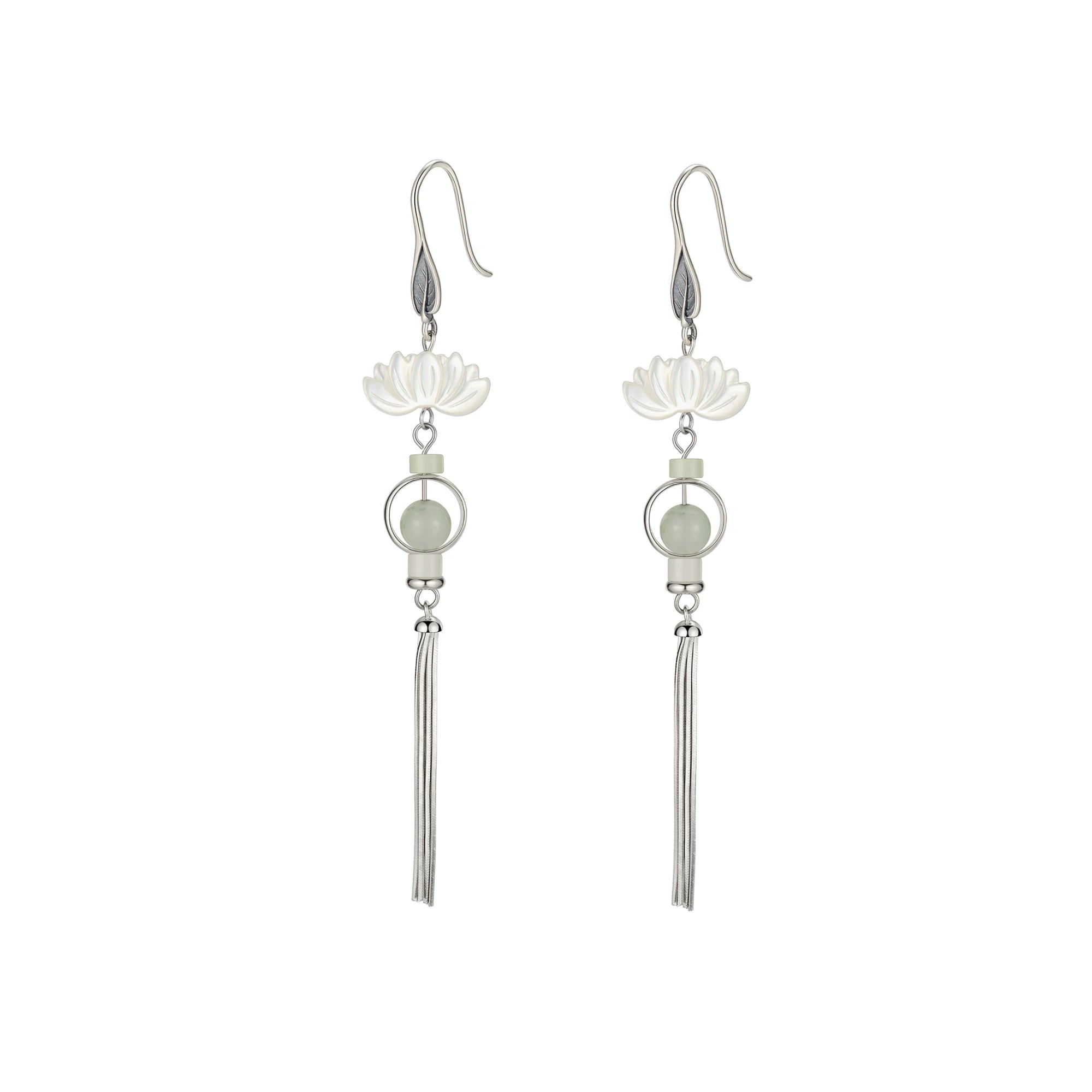 NO SOLUTION Lotus Leaf Fringed Earrings