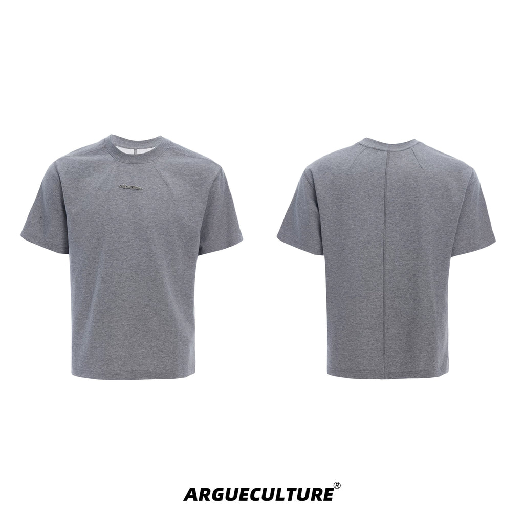ArguECulturE Simple Round Neck Versatile Front Shoulder Tee