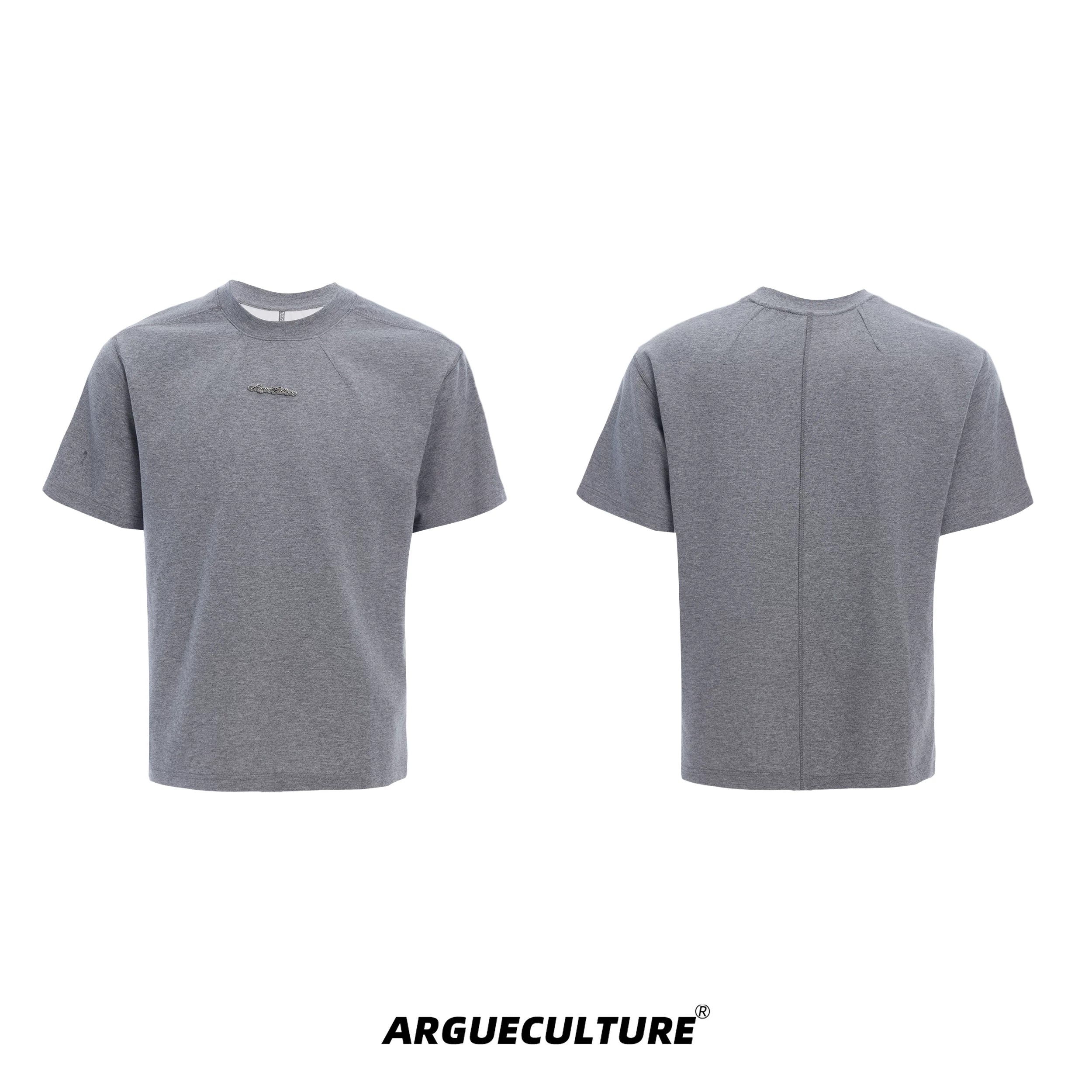 ArguECulturE Simple Round Neck Versatile Front Shoulder Tee