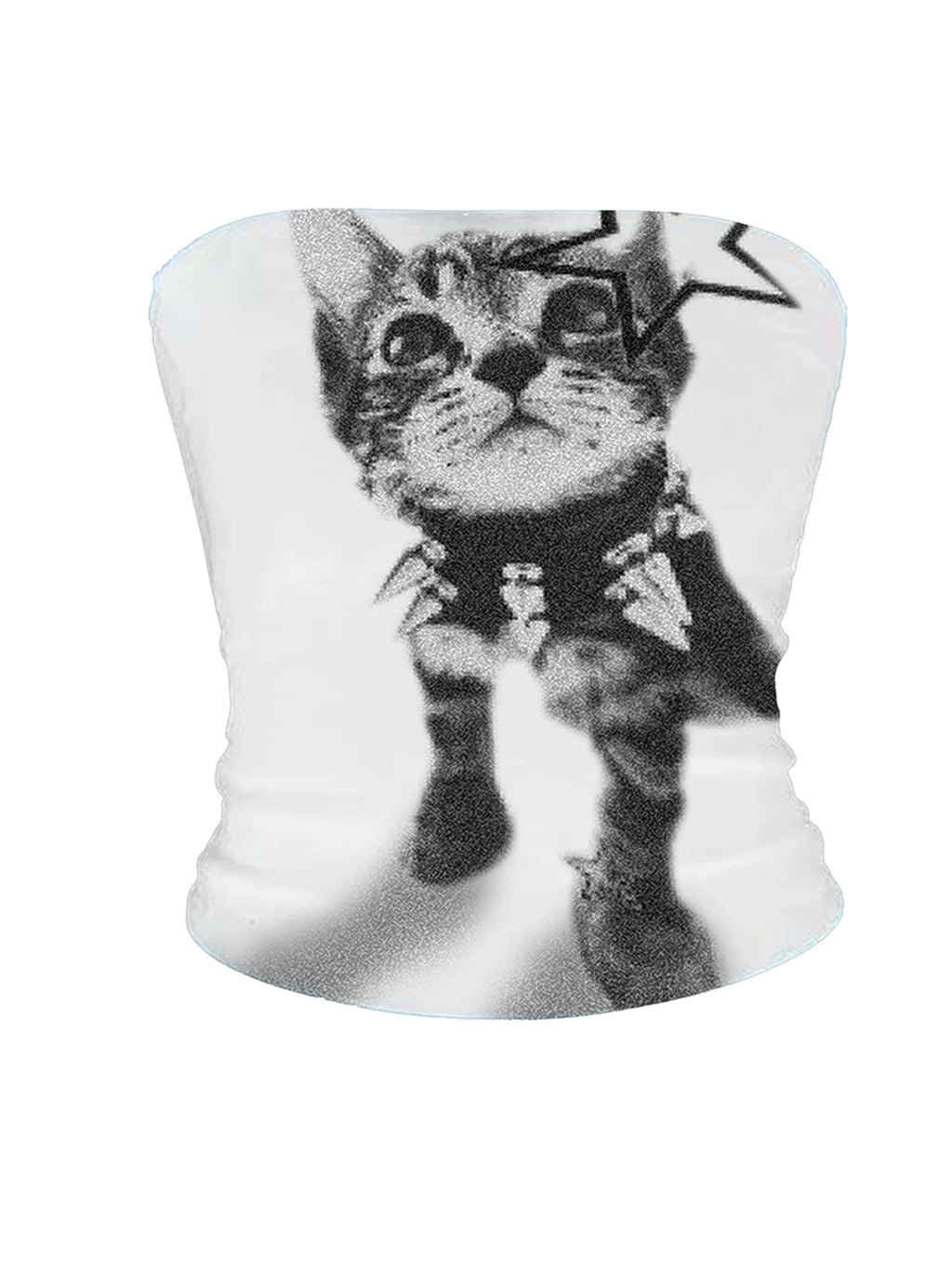 PAIKI Kitten Print Slim-fit Vest
