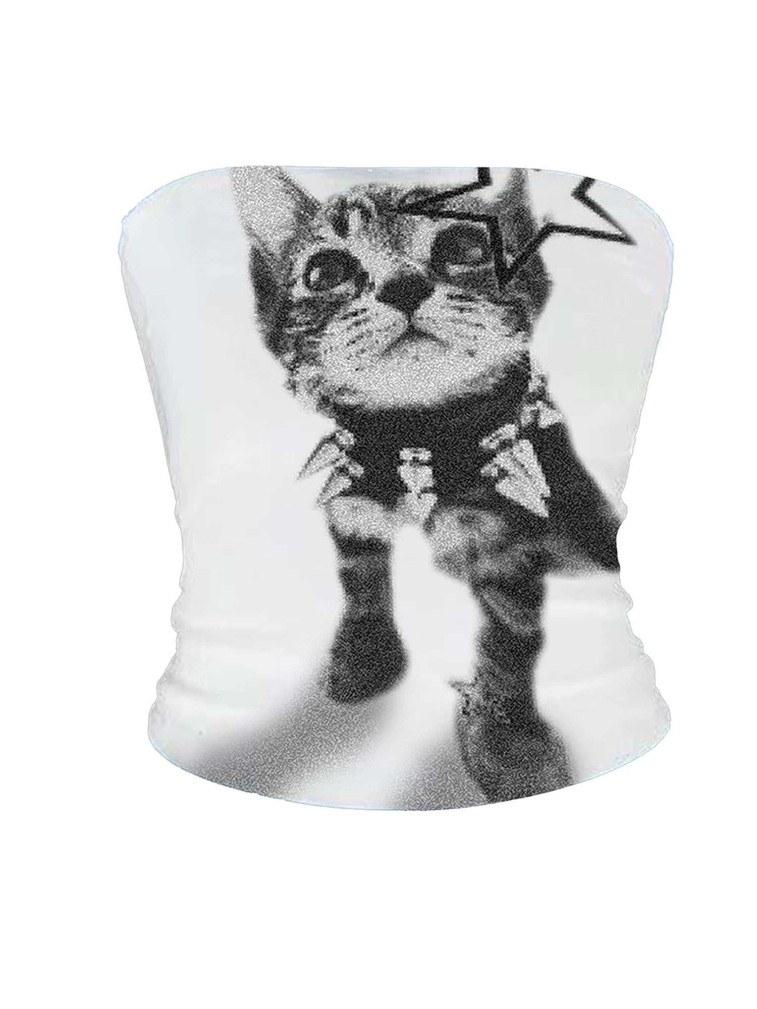 PAIKI Kitten Print Slim-fit Vest