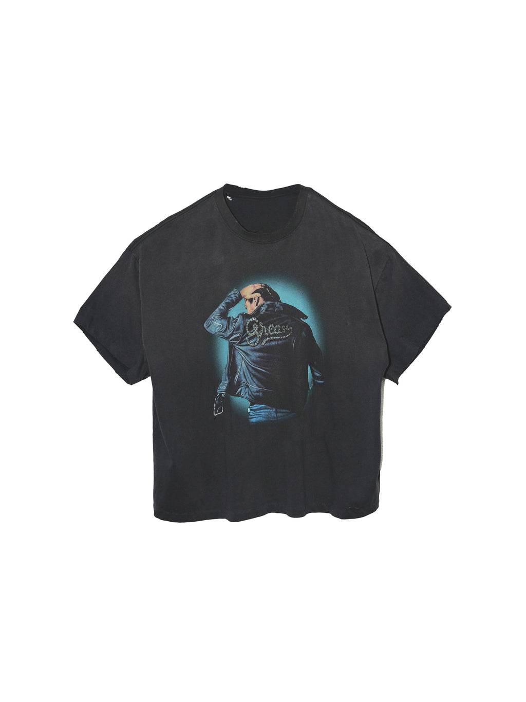 LIBERAFIT Portrait Hot Diamond Printing Casual Tee
