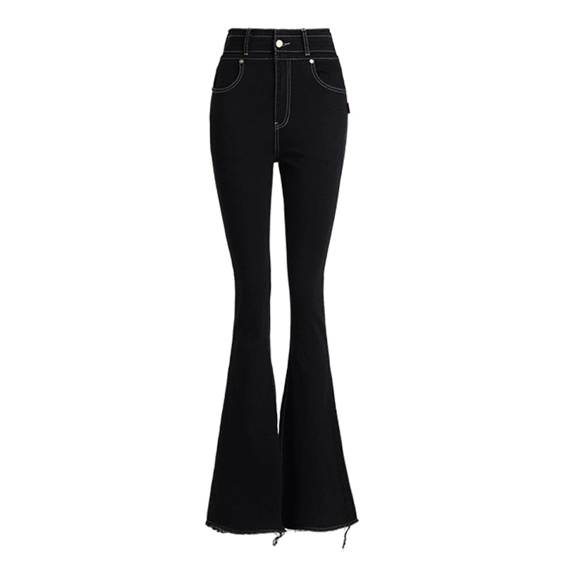 ABMY Super High Waist Spice Girl Versatile Slim Flared Jeans