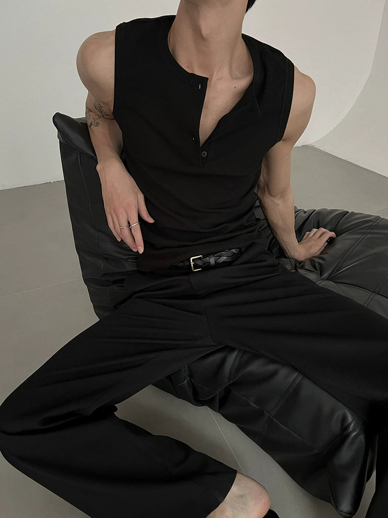COLN Casual Henry Collar Vest