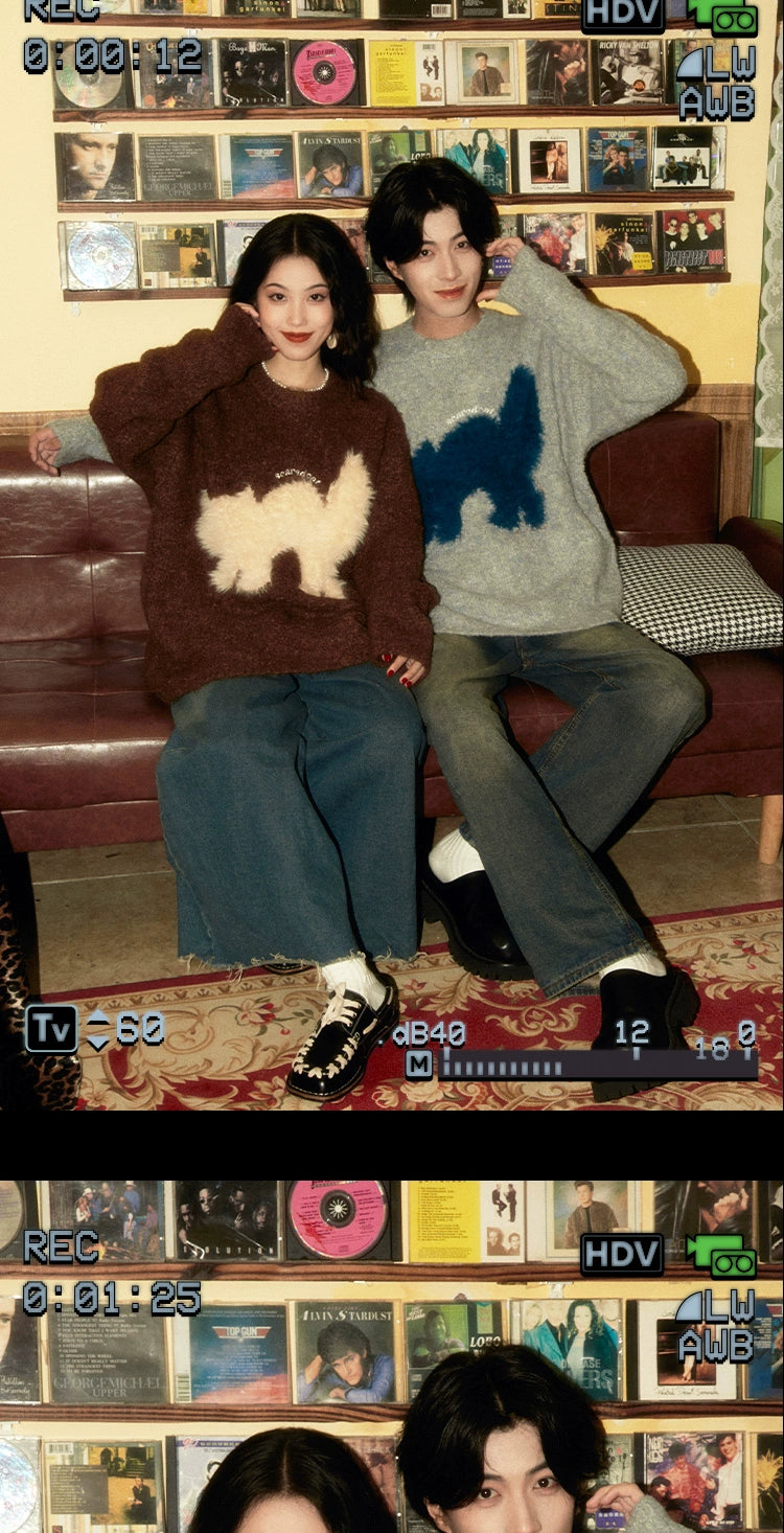 ALOHA Retro Hand-painted Jacquard Sweater