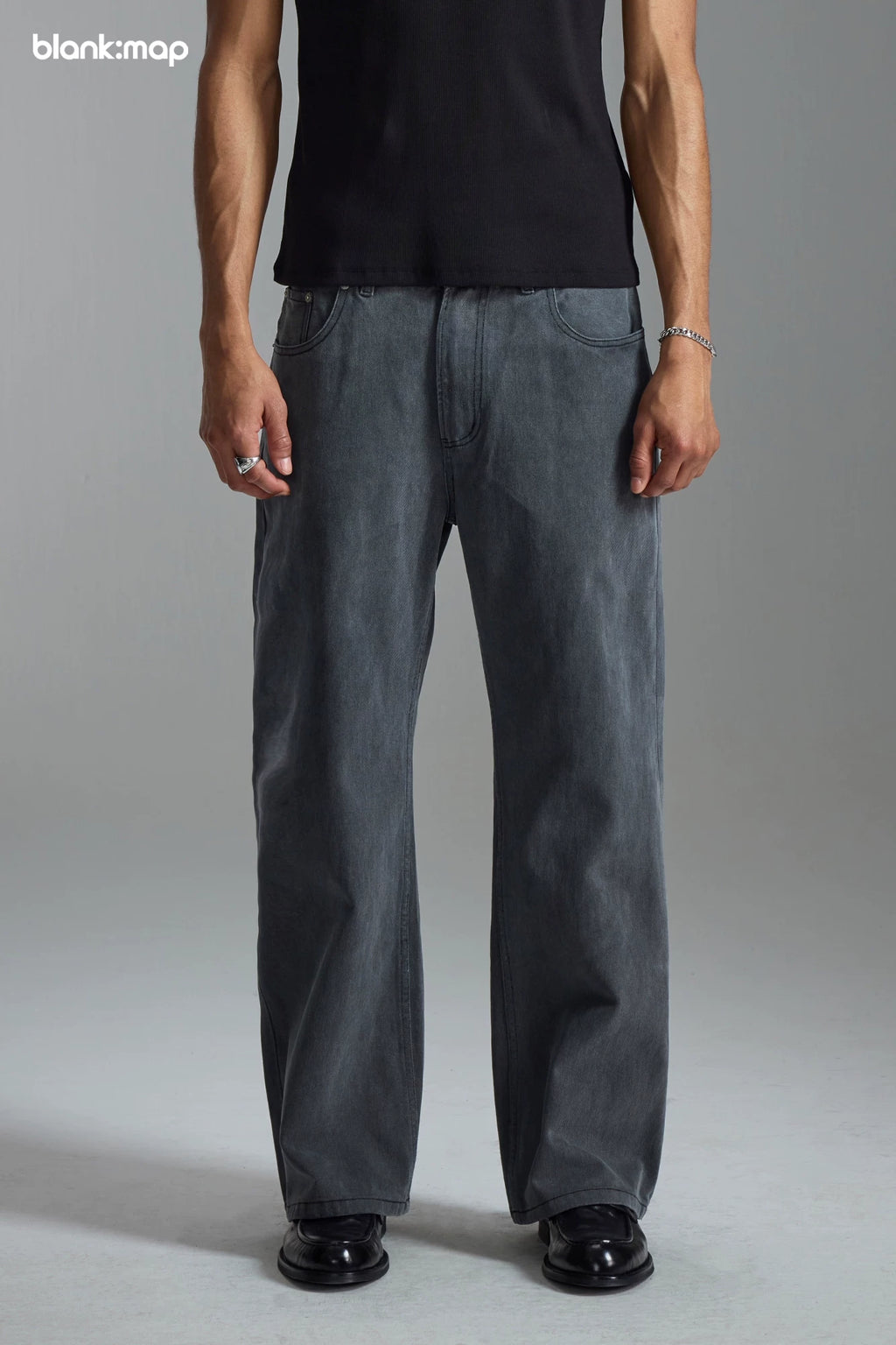 Blank Map Retro Straight Skinny Jeans