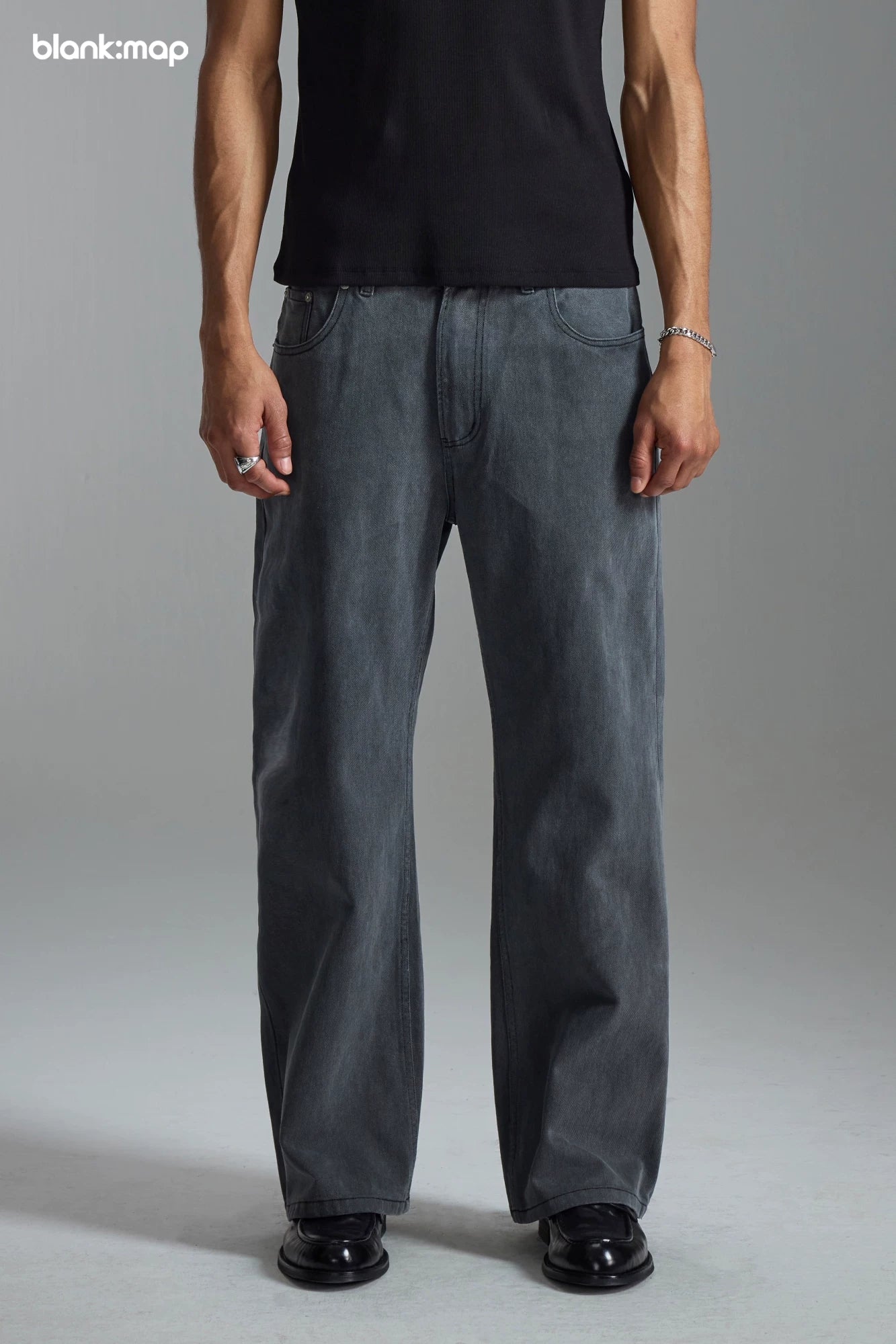Blank Map Retro Straight Skinny Jeans