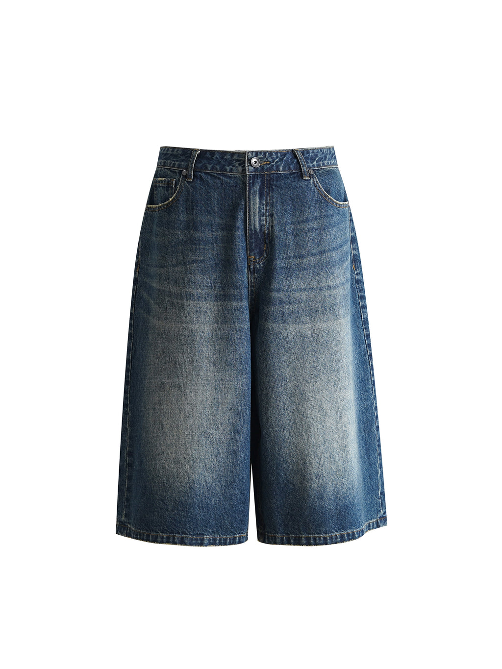 DIMC Retro Washed Denim Cropped Pants