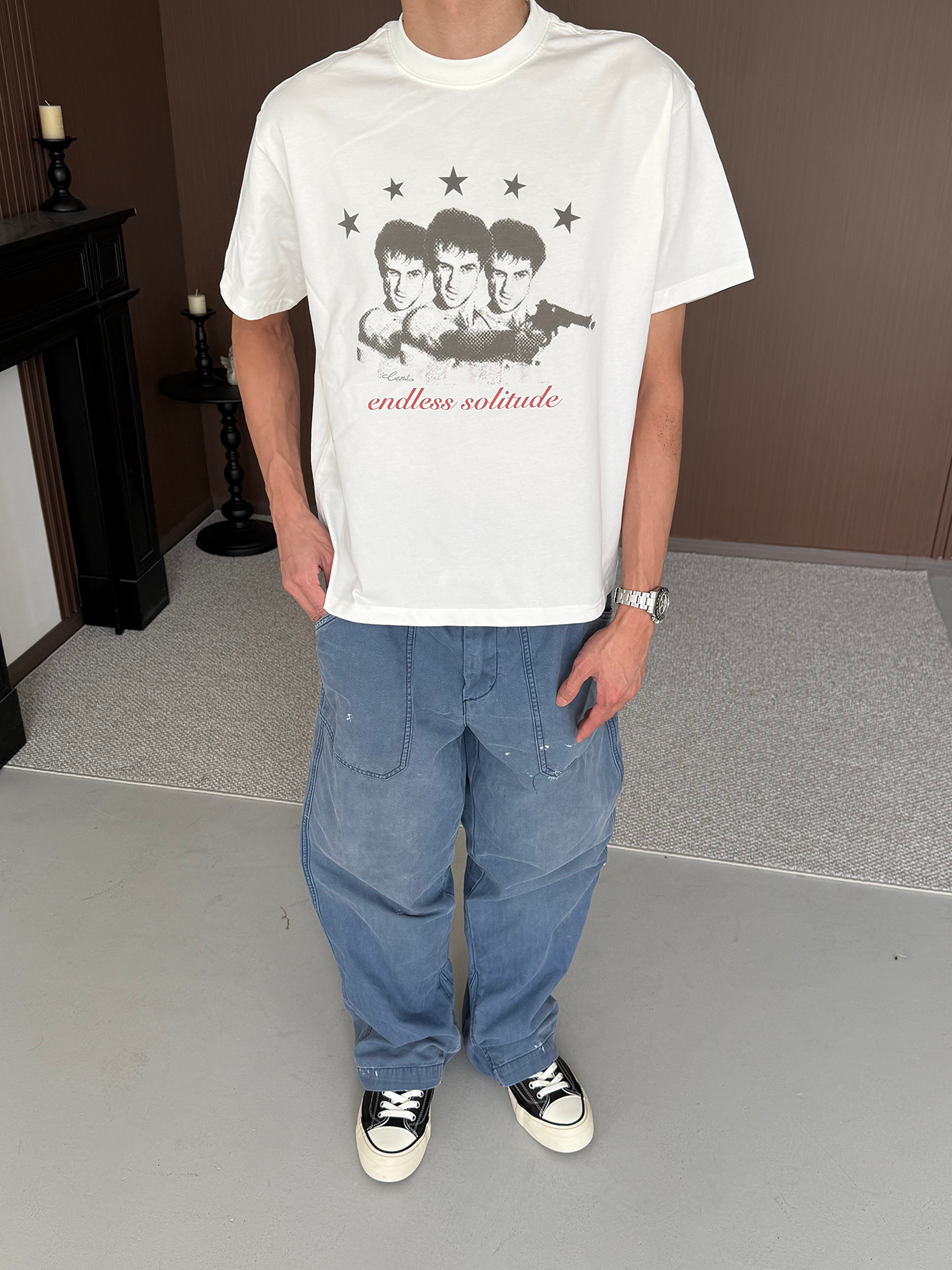 CENSMADE Portrait Old Printed Breathable Tee