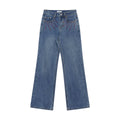 FUNKYFUN Retro Embroidered Slightly Pulled Old Jeans