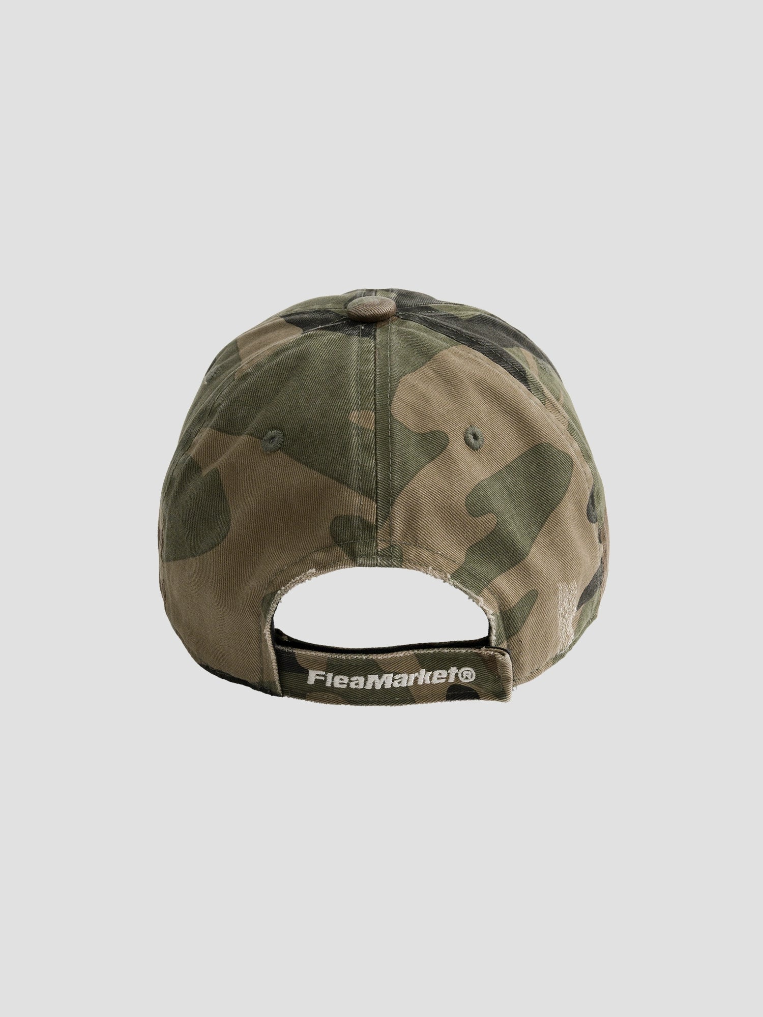 Fleamarket Camouflage Cap Embroidered Curved Brim Rivet Baseball Cap