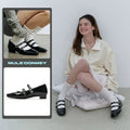 Donkey Thick Heel Square Head Dark Rivet Shoes