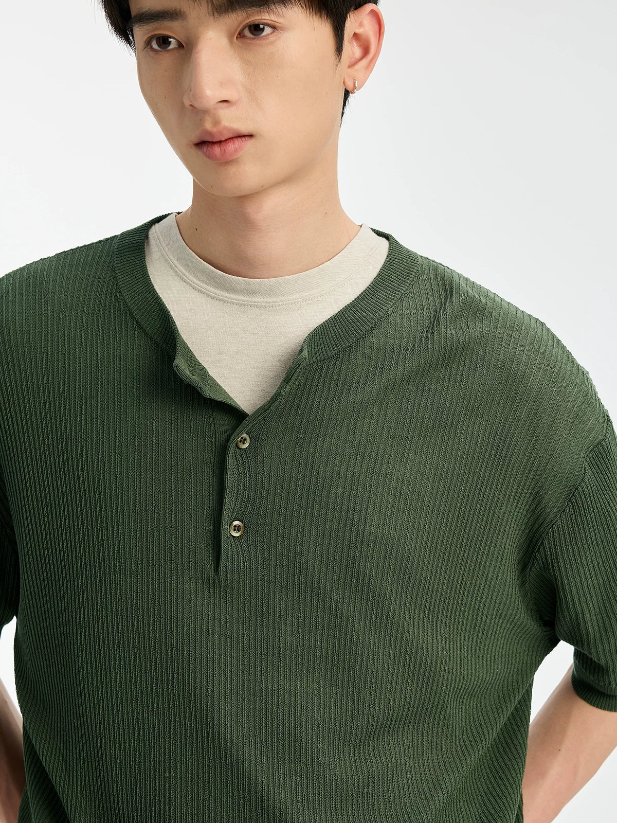 BUTTBILL Vintage Minimalist Knitted Tee