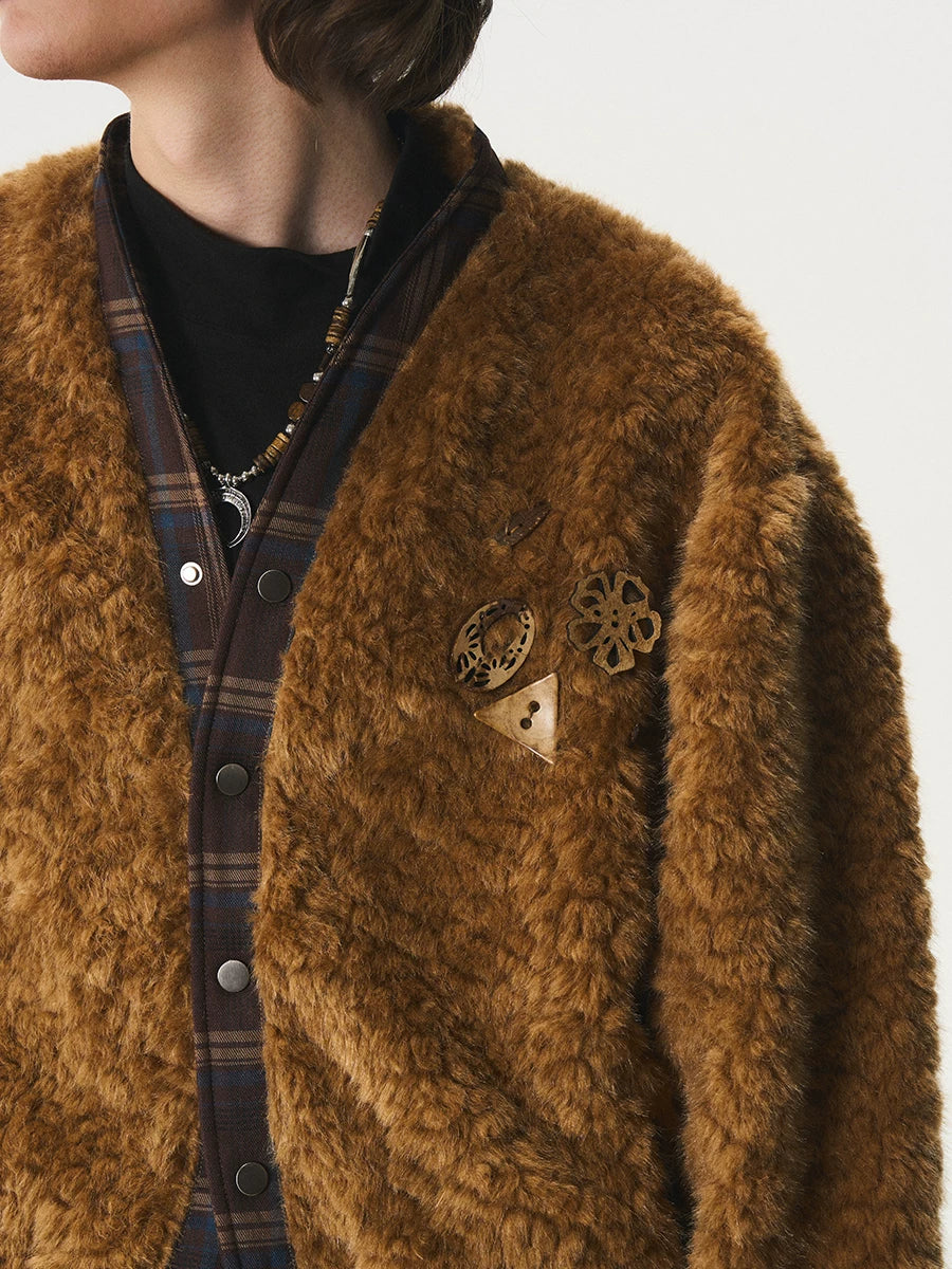 CNEW Vintage Spliced Plush Jacket