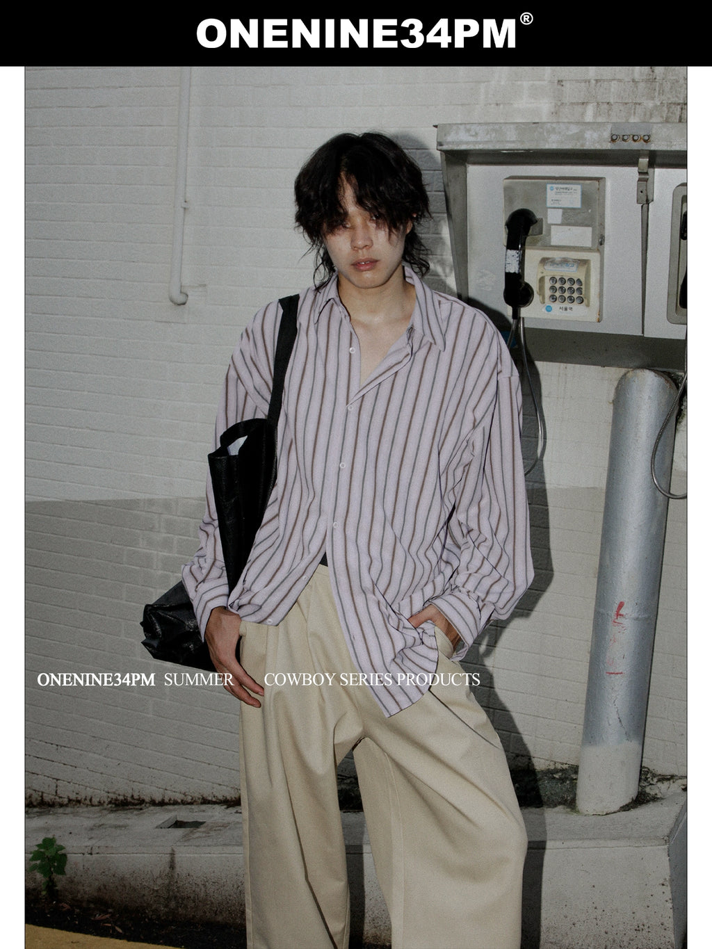ONENINE34PM Lazy Striped Long Sleeve Shirt