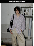 ONENINE34PM Lazy Striped Long Sleeve Shirt