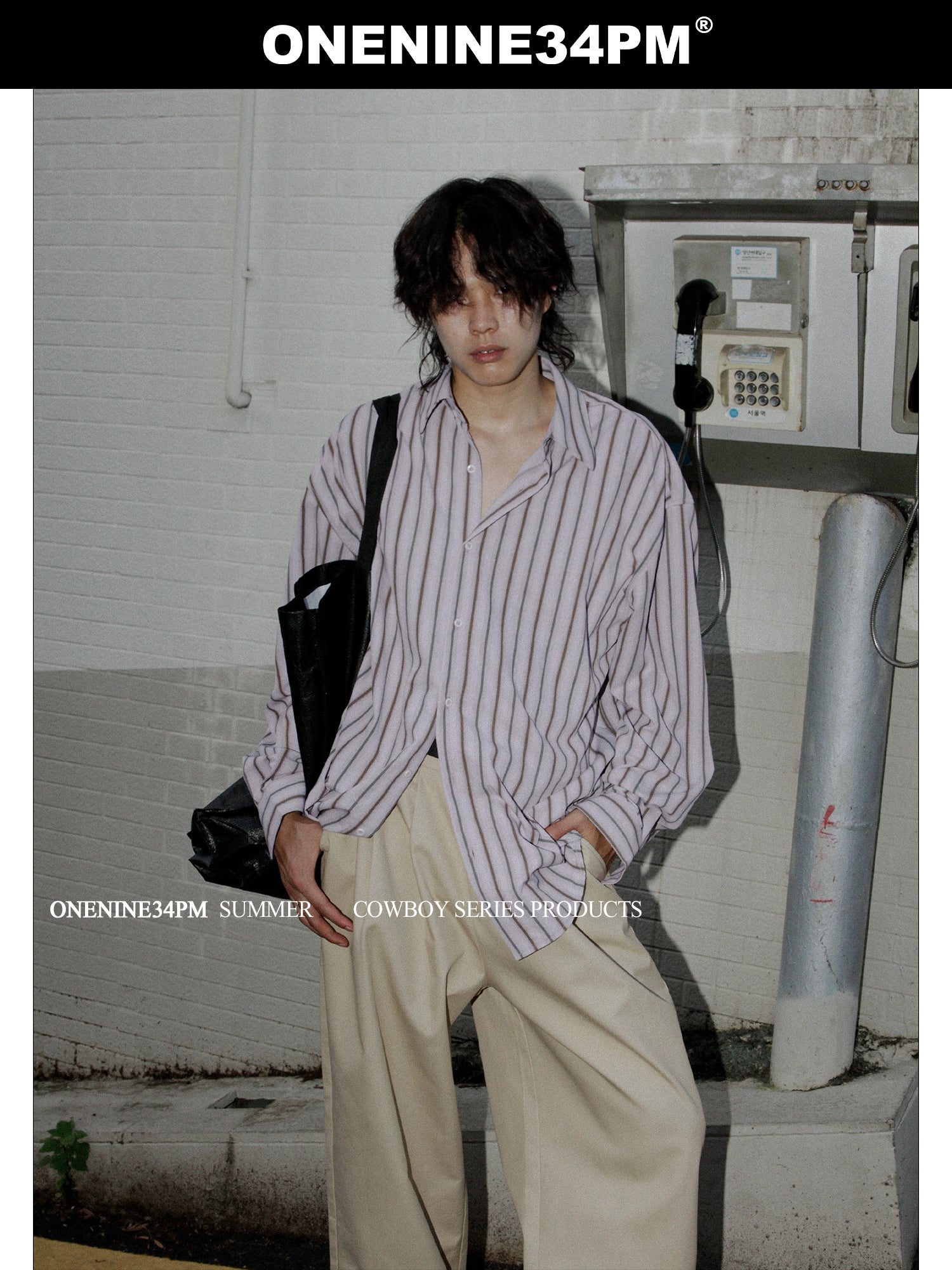 ONENINE34PM Lazy Striped Long Sleeve Shirt