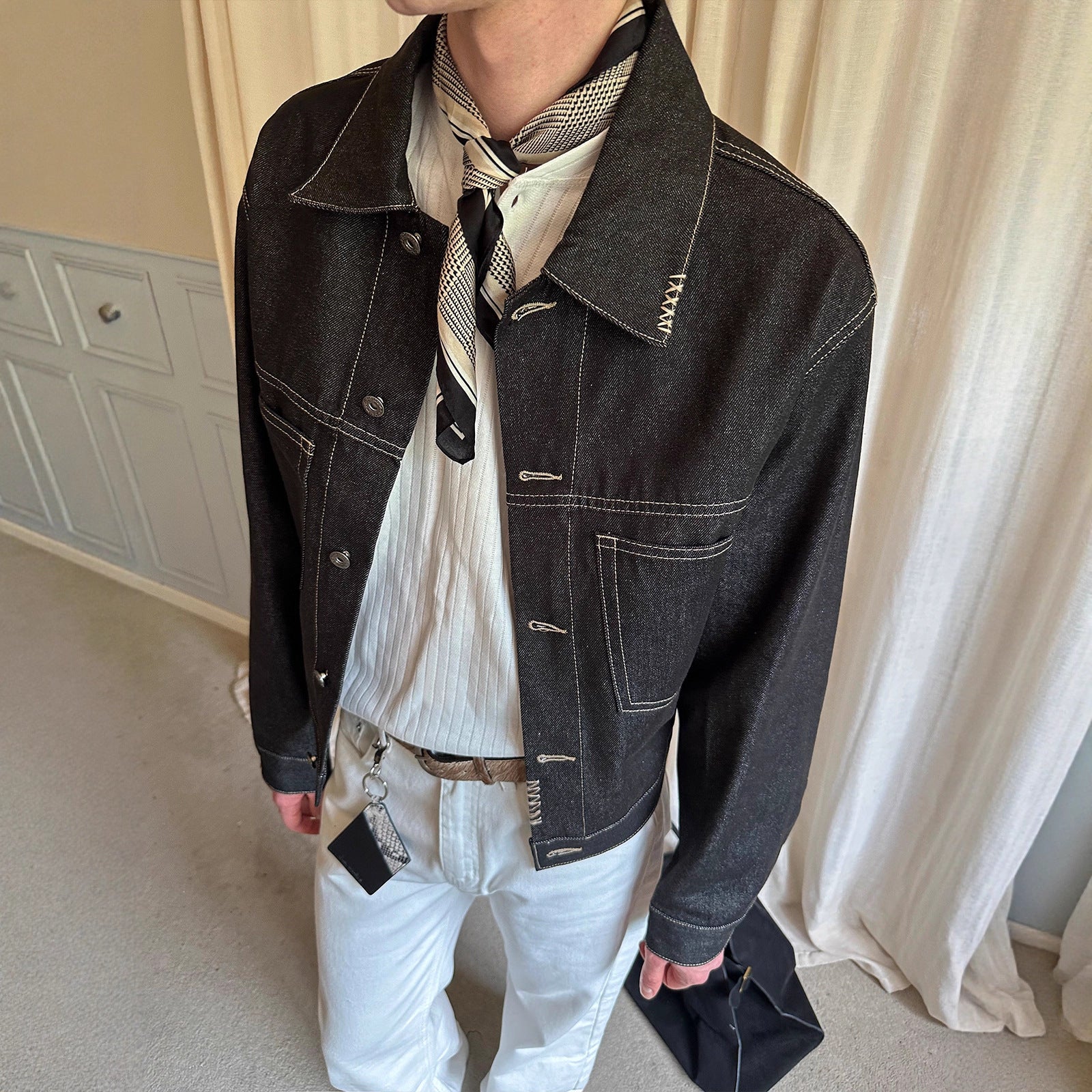 EME Vintage Lapel Denim Suit Jacket