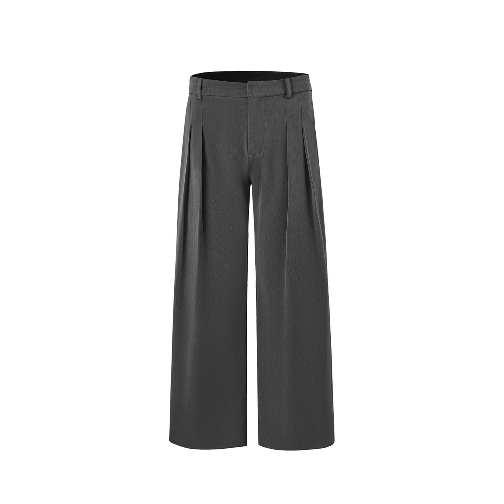 INTENT 4-pleated Straight Loose Wide-leg Trousers