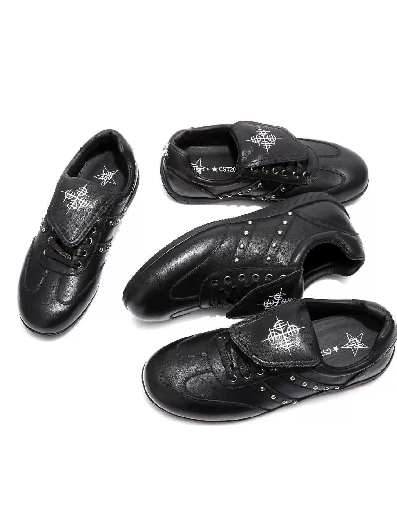 DETW Cross Flower Metal Hidden Buckle Rivet Casual Shoes