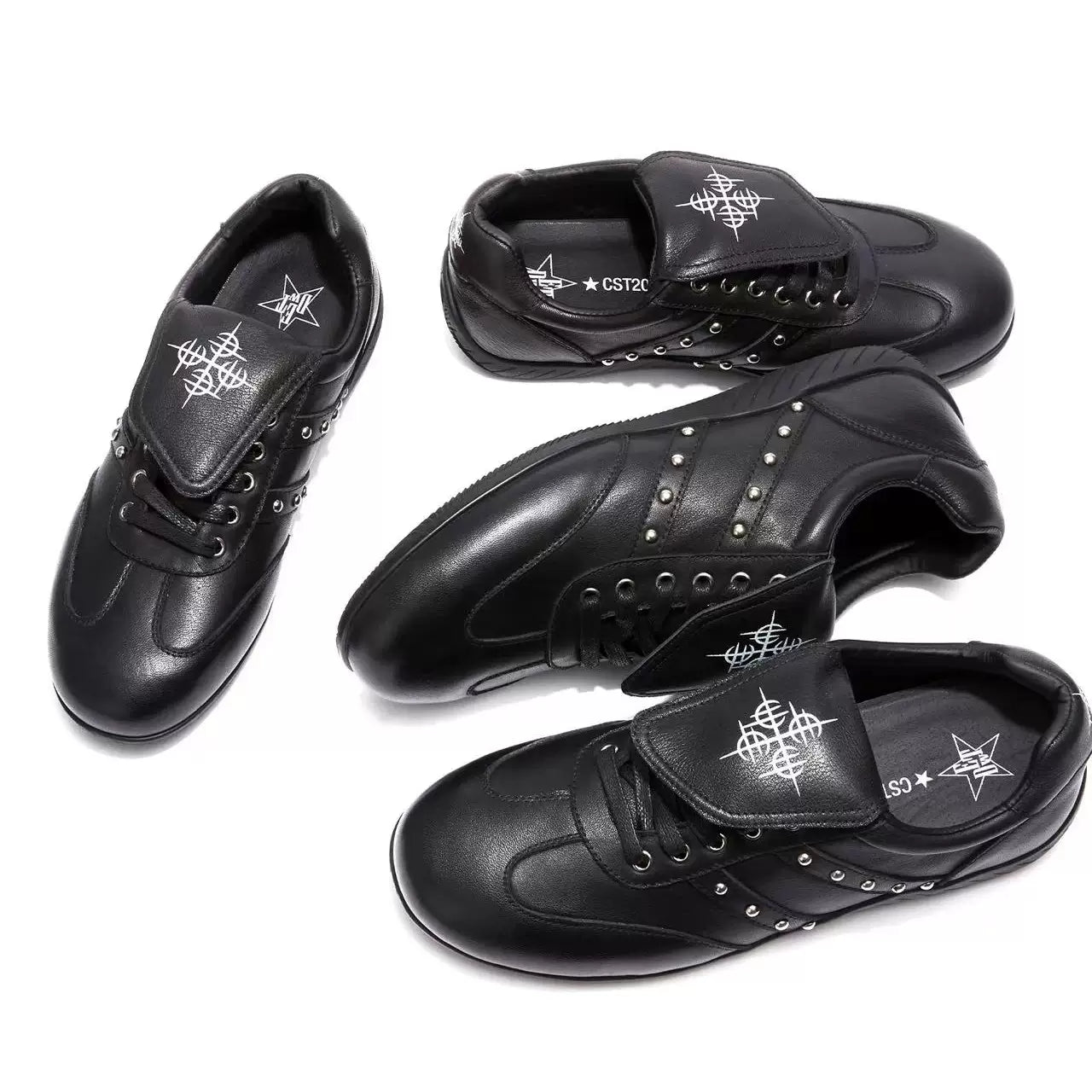 DETW Cross Flower Metal Hidden Buckle Rivet Casual Shoes