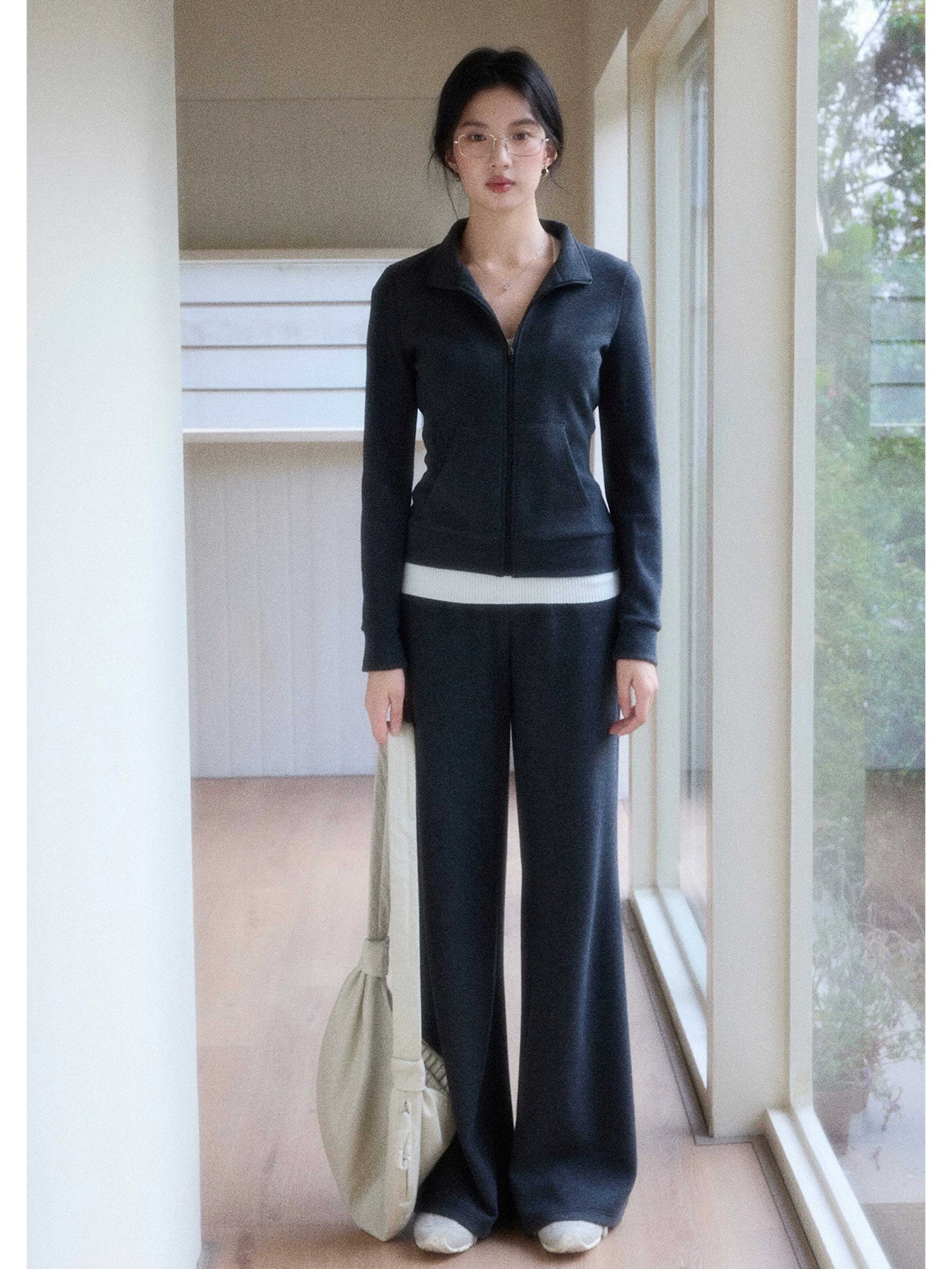 TYANG Stand-up Collar Sports and Leisure Slim Suit