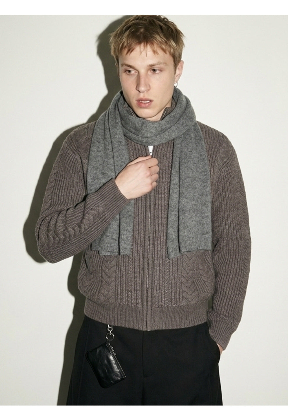MADEEXTREME Vintage Knitted Stand-up Neck Thickened Jacket