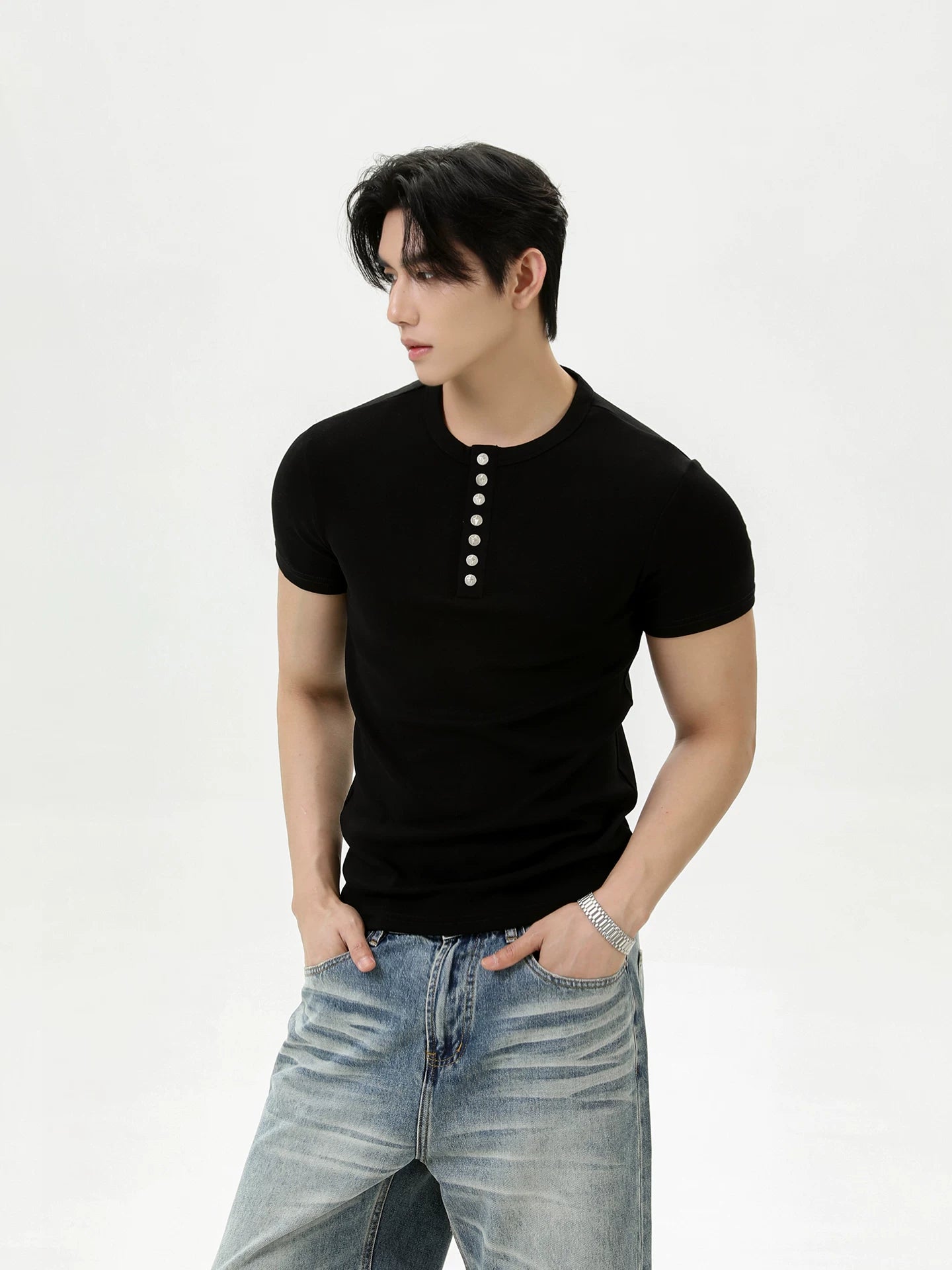 TURNTIDE Henry Collar Slim Tee