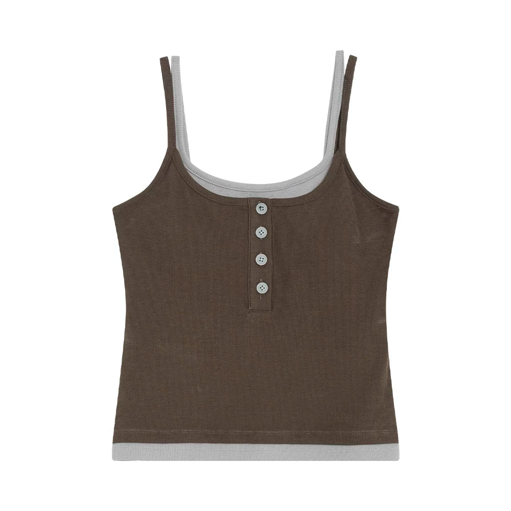 Loopsoon Fake Two-piece Versatile Contrasting Edge Suspenders