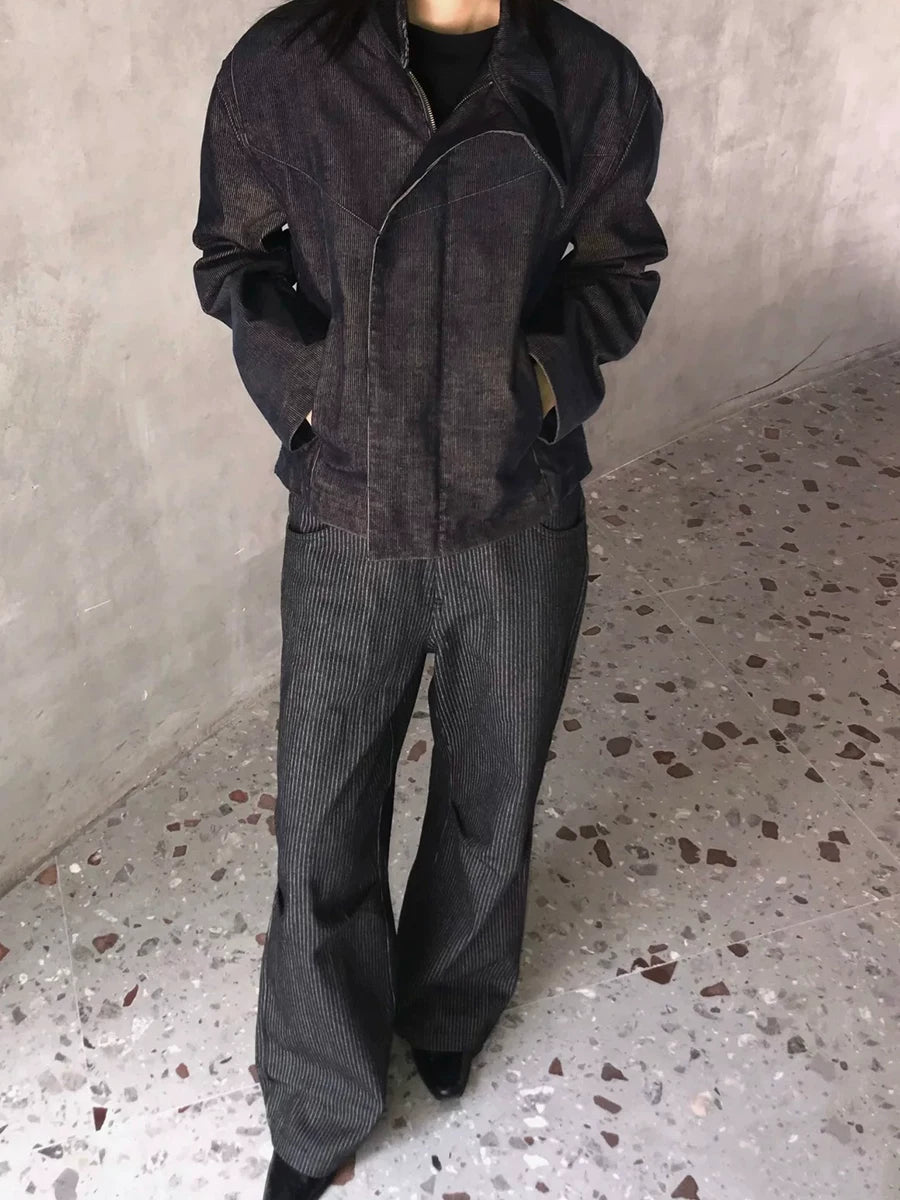 TWOMOONS Minimalist Striped Jeans