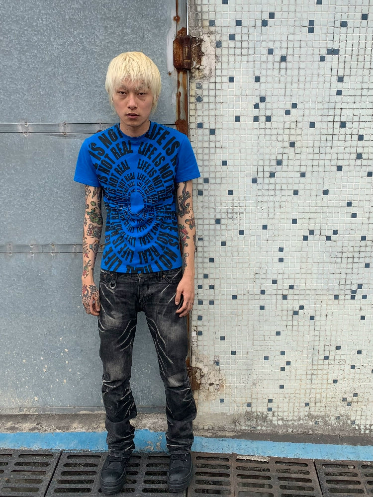 CHAI Casual Versatile American Slim Print Tee
