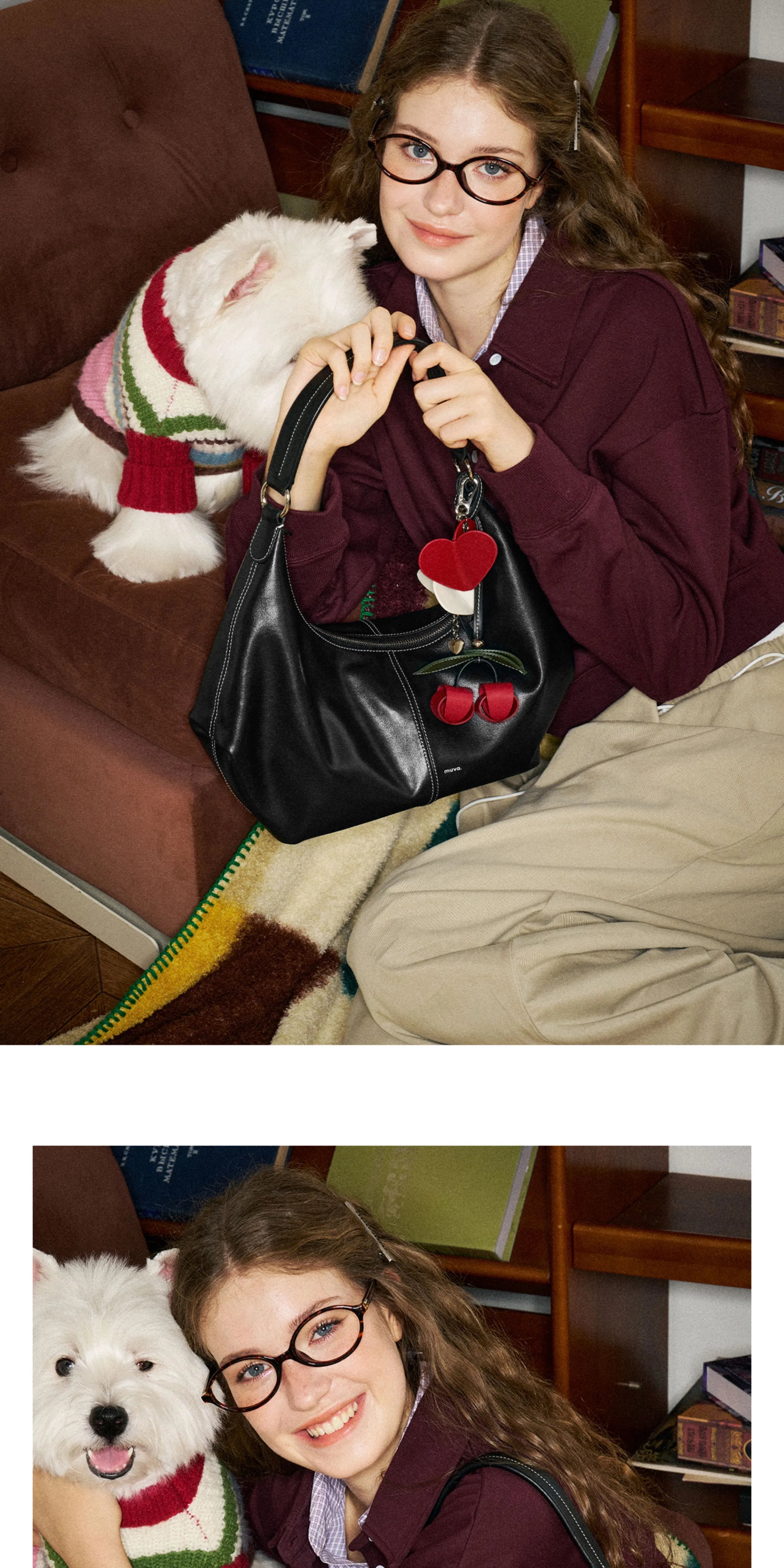 MUVA Woven Cherry Cute Fun Tote Bag