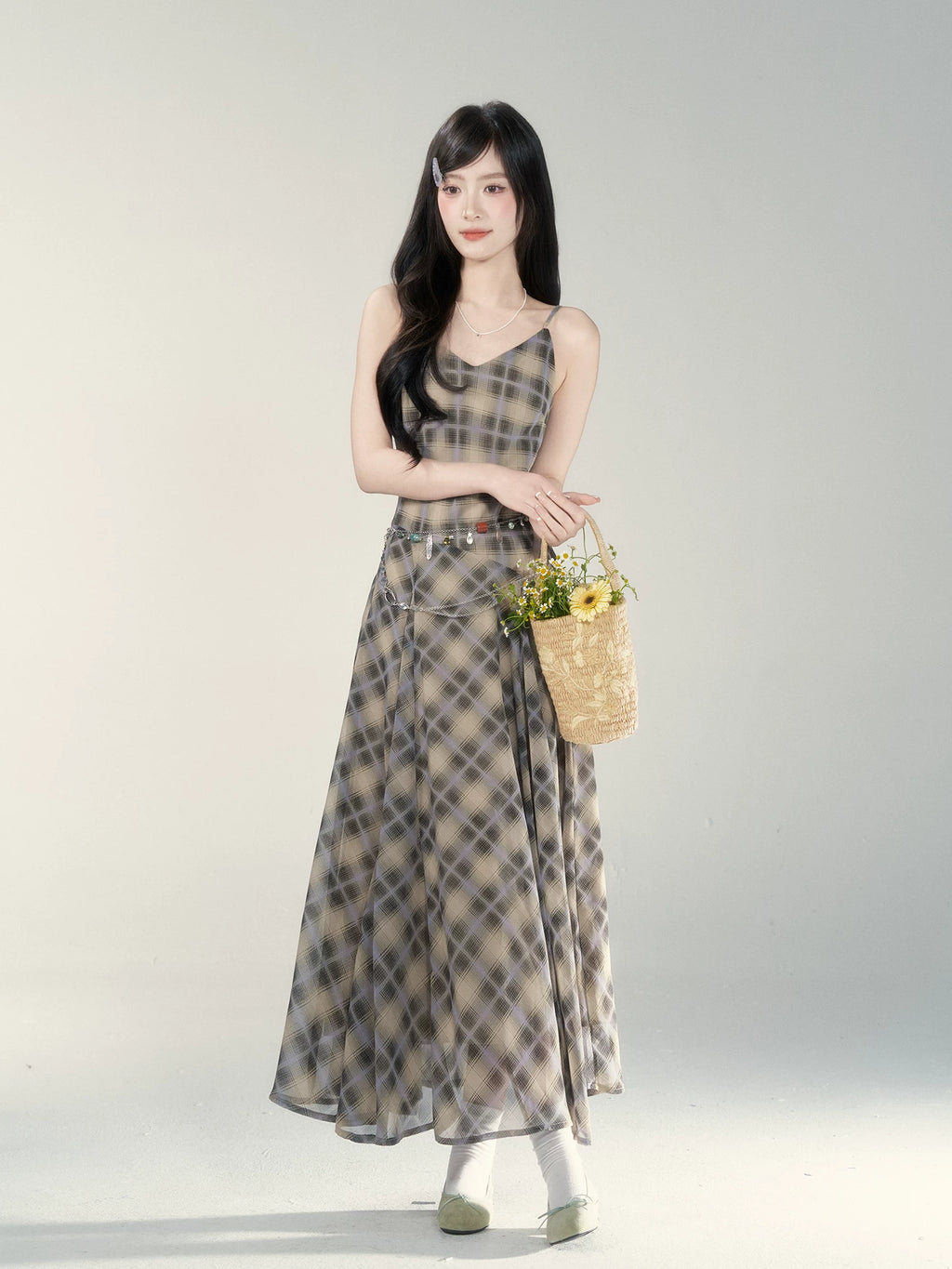 Wildberry Checked Suspender Dress