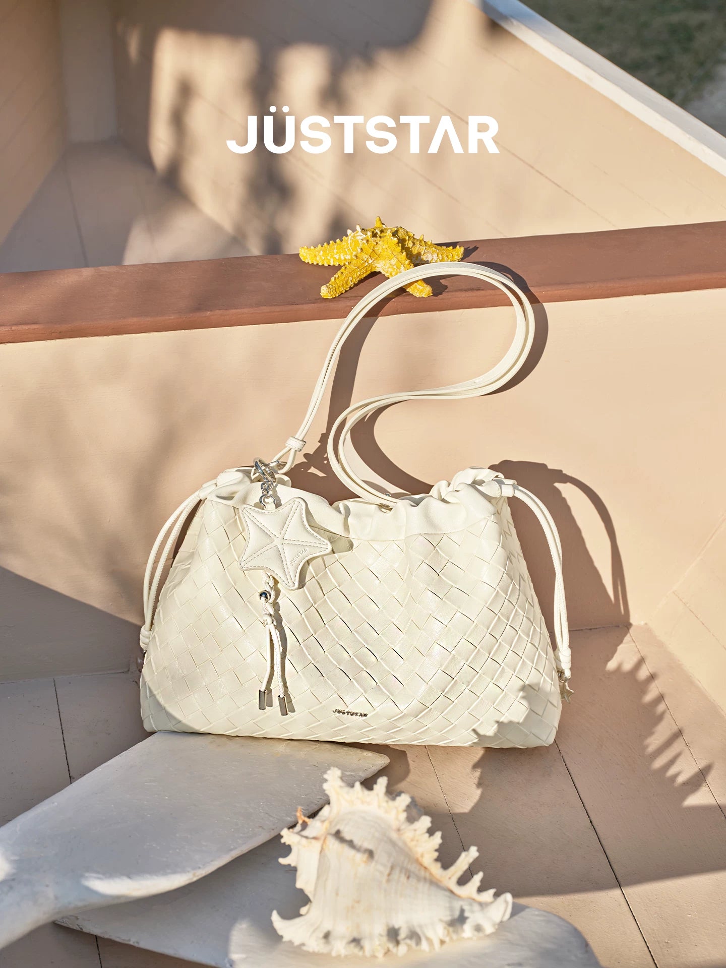 JUST STAR Large Capacity Versatile Woven Tote Bag