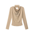 Nariele Swing Neck Slim Scarf Long Sleeves