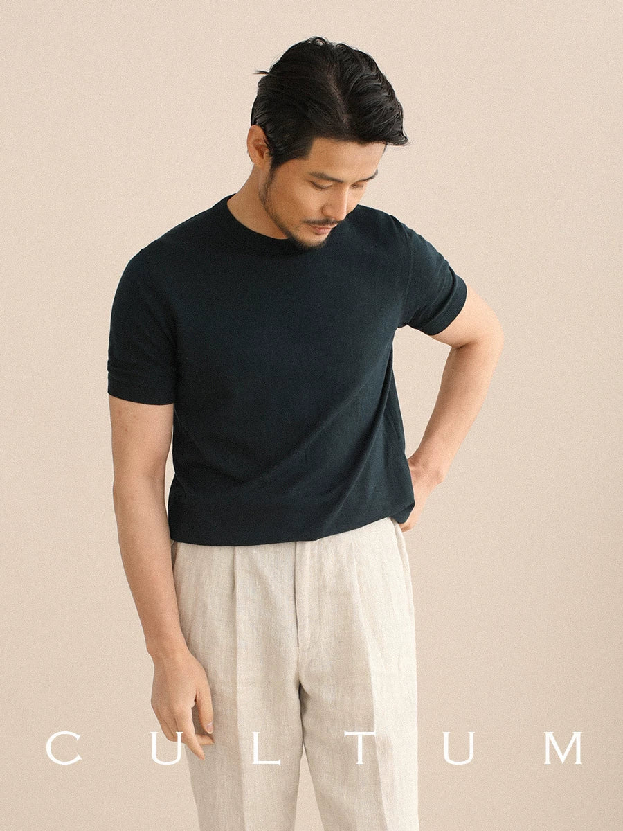 CULTA Thin Breathable Versatile Crew Neck Tee