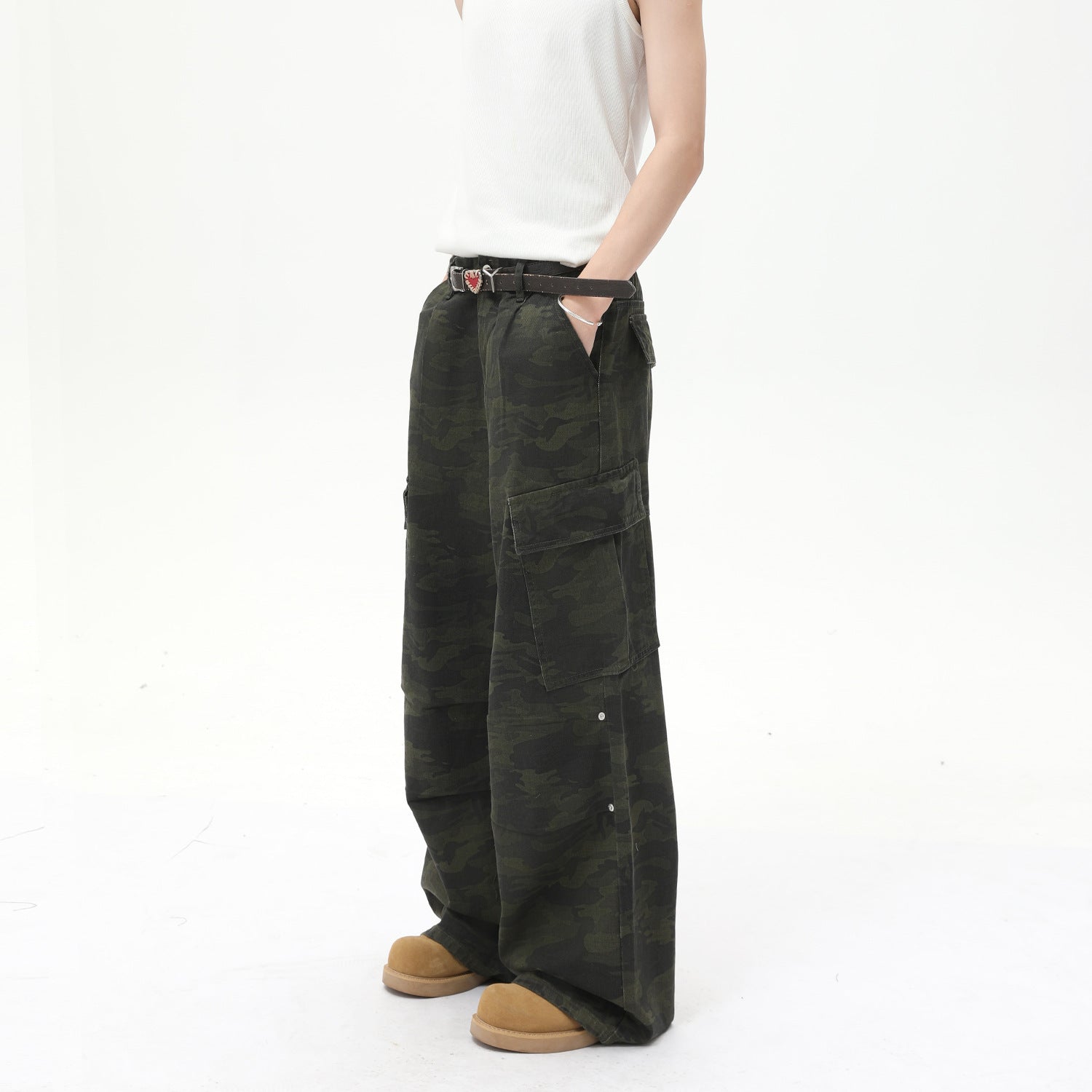 MTLCLOTHES Camouflage Loose and Versatile Jeans